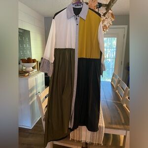 Womens over over sized color block tunic M